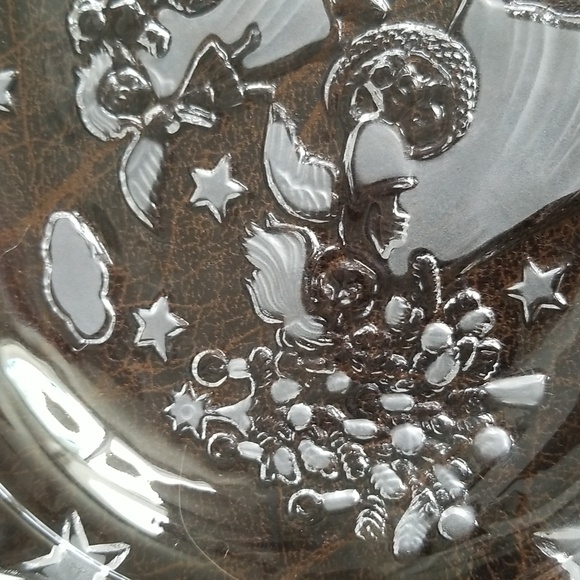Vtg Mikasa Holiday Christmas Angel Crystal Candy Dish Serving Decorative Plate - Picture 4 of 8